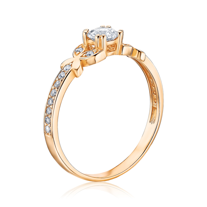 Золота каблучка з фіанітами. Артикул 1191561101