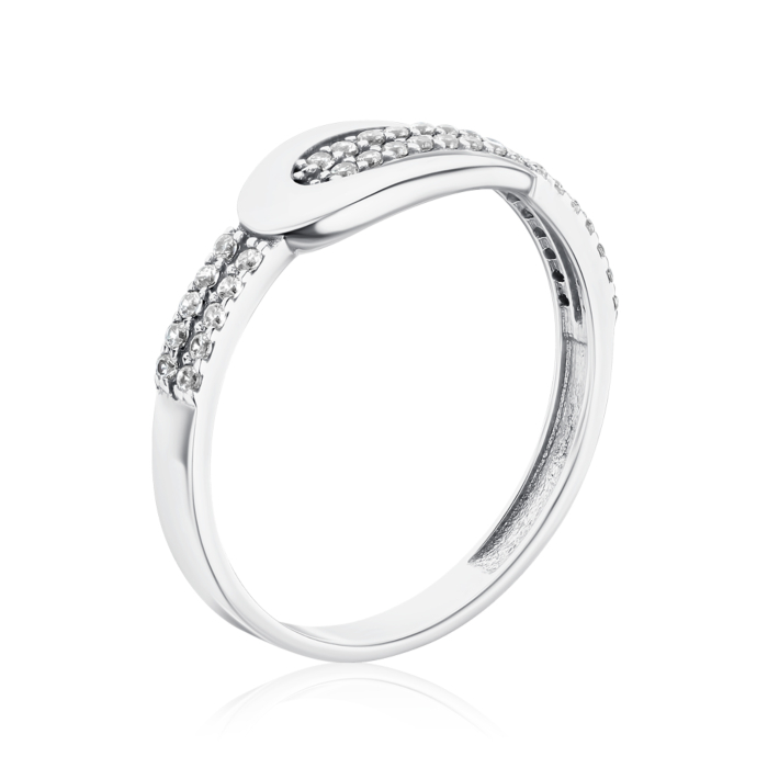 Кольцо из белого золота с фианитами 1191628102-R/02/1