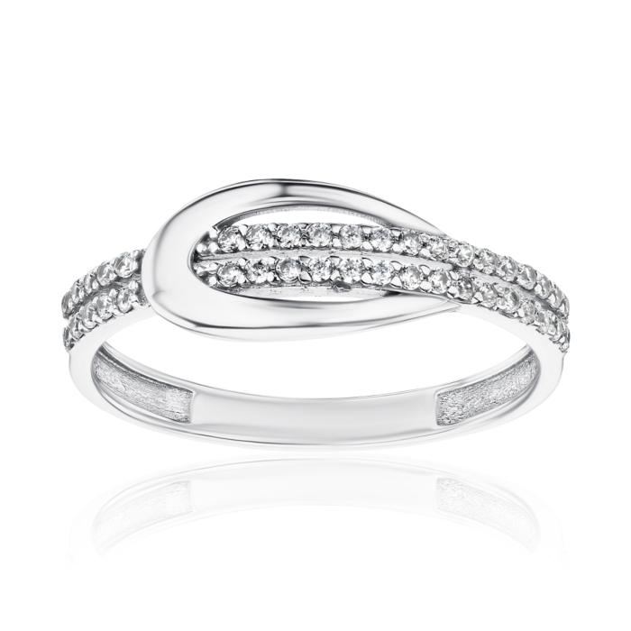 Кольцо из белого золота с фианитами 1191628102-R/02/1