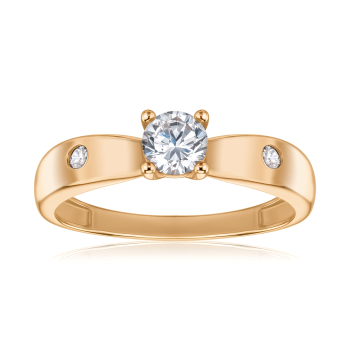 Золота каблучка з фіанітами 1191740101