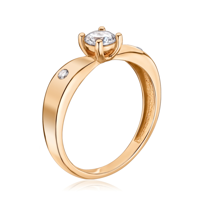 Золота каблучка з фіанітами 1191740101