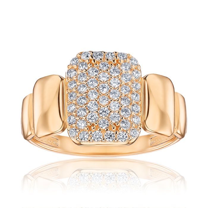 Золота каблучка з фіанітами 1191848101