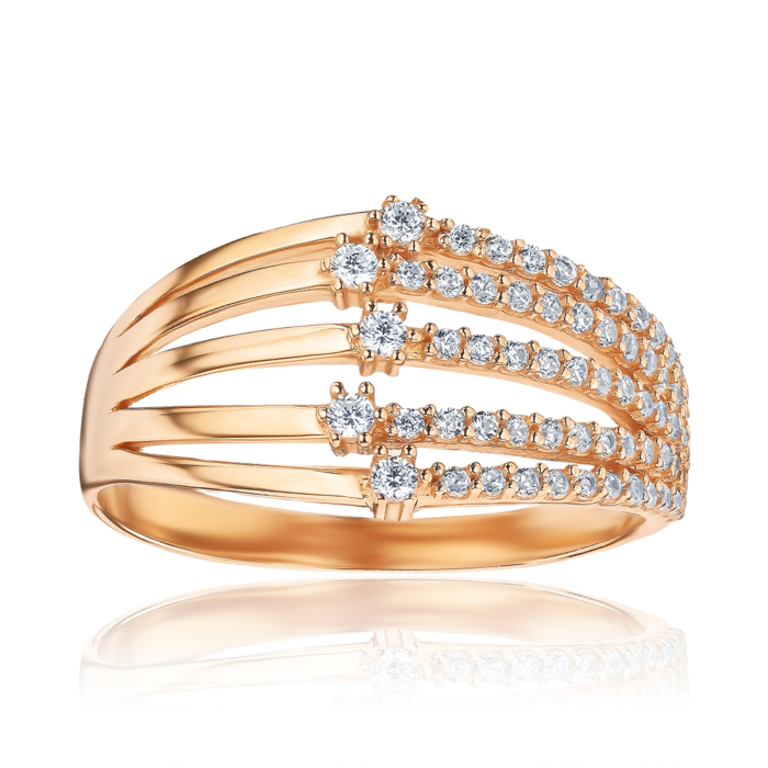 Золотое кольцо с фианитами 1191922101