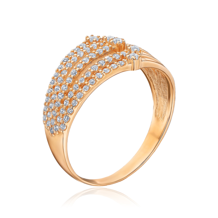 Золотое кольцо с фианитами 1191922101