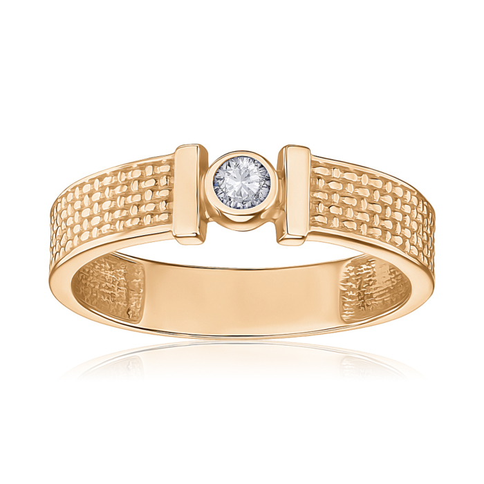 Золотое кольцо с фианитом. Артикул 1191953101-R/01/1