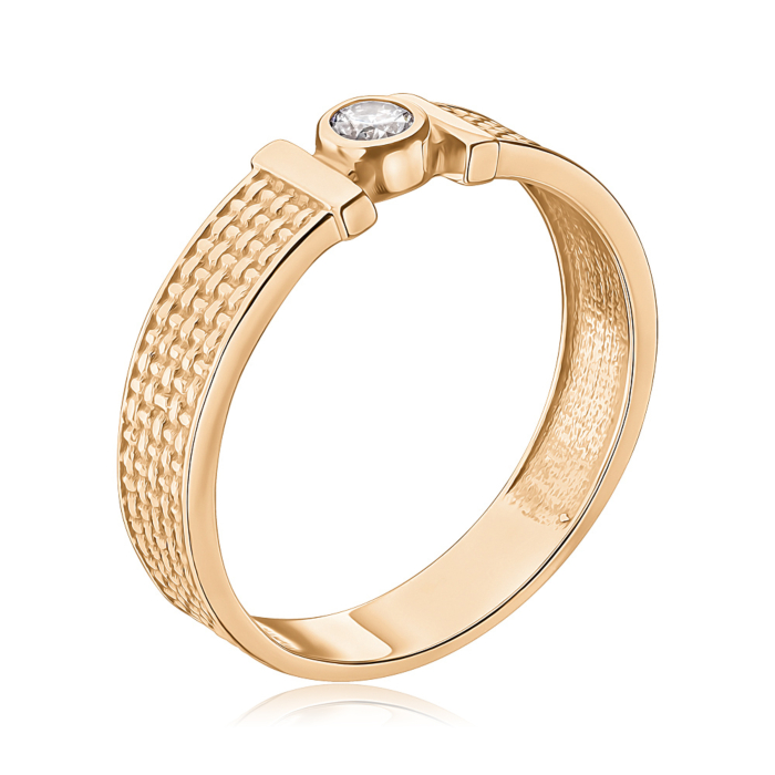 Золотое кольцо с фианитом. Артикул 1191953101-R/01/1