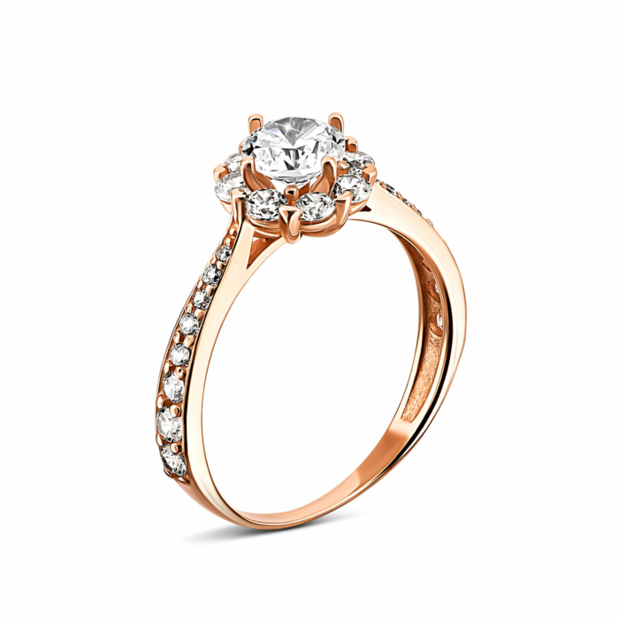 Золота каблучка з фіанітами. Артикул UG5119197610101