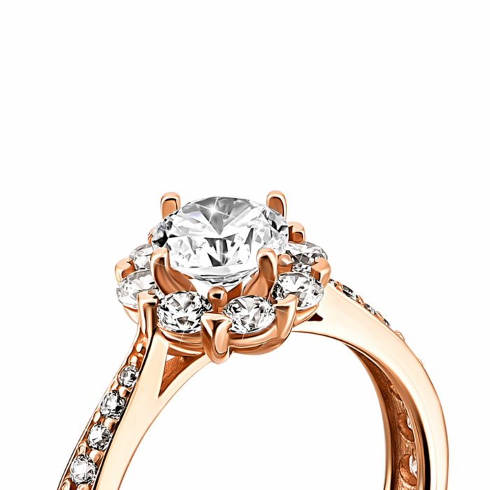 Золота каблучка з фіанітами. Артикул UG5119197610101