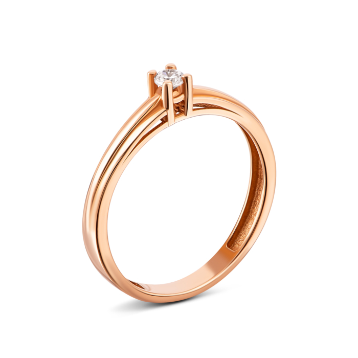 Золотое кольцо с фианитом. Артикул UG5119200110101