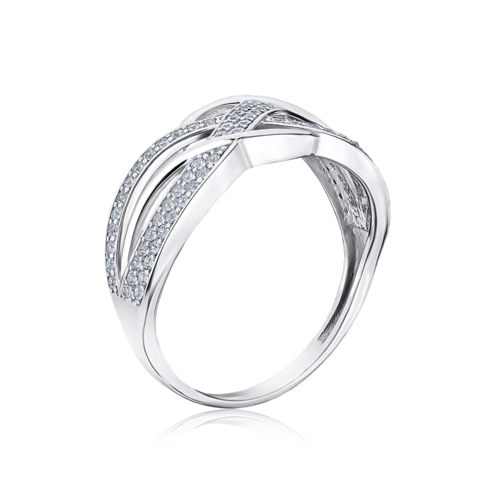 Кольцо из белого золота с фианитами 1192003102-R/02/1