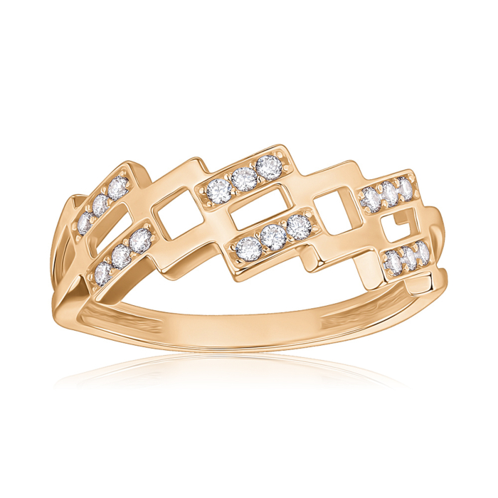 Золота каблучка з фіанітами 1192004101