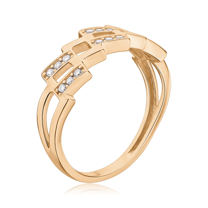 Золота каблучка з фіанітами 1192004101