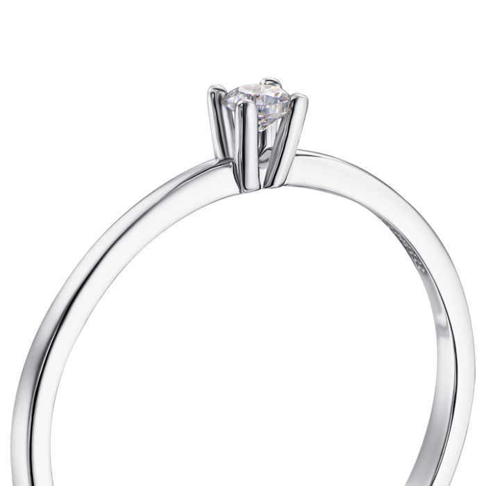 Золотое кольцо с фианитом. Артикул 11984/б с (11984/02/1/52)