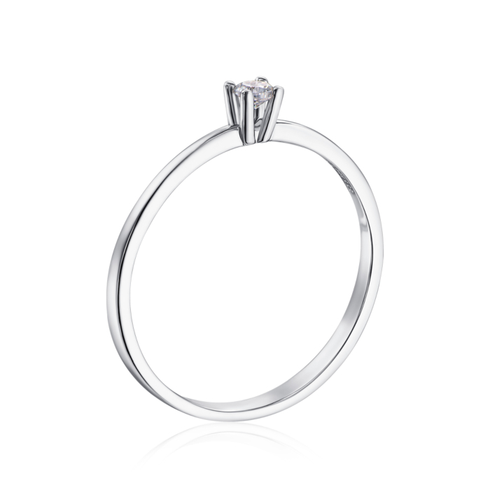 Золотое кольцо с фианитом. Артикул 11984/б с (11984/02/1/52)