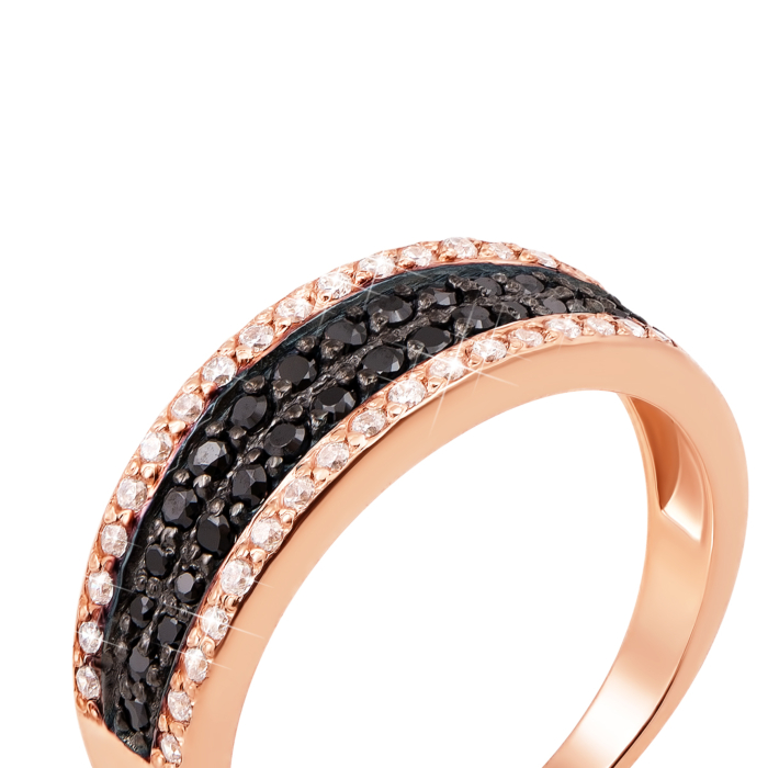 Золота каблучка з фіанітами. Артикул 11986/ч с