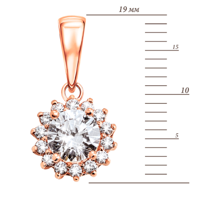 Золота підвіска з фіанітами S Zirconia. Артикул UG5П4044 Sw/Sw