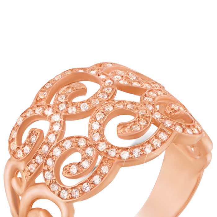 Золота каблучка з фіанітами. Артикул 12020