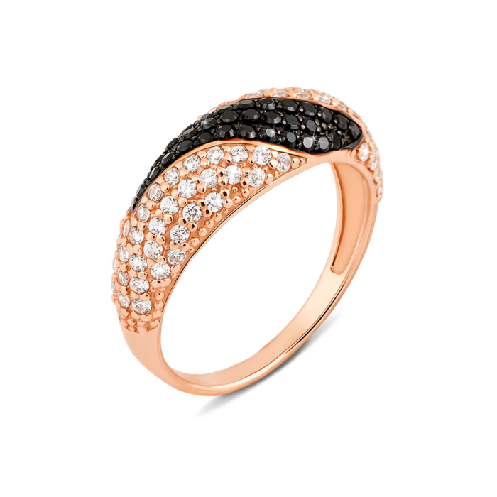 Золота каблучка з фіанітами. Артикул 12027/ч