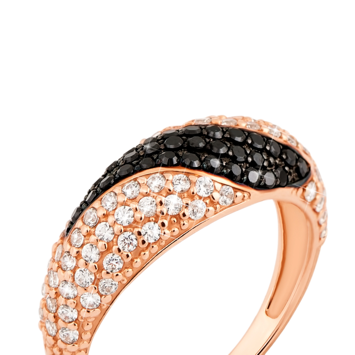 Золота каблучка з фіанітами. Артикул 12027/ч