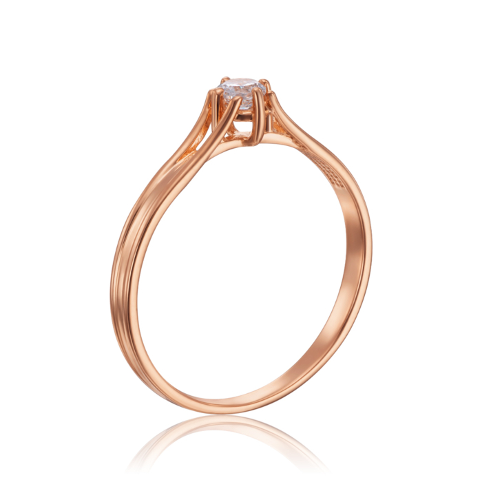 Золотое кольцо с фианитом. Артикул 12038/01/0/28 (12038 с)