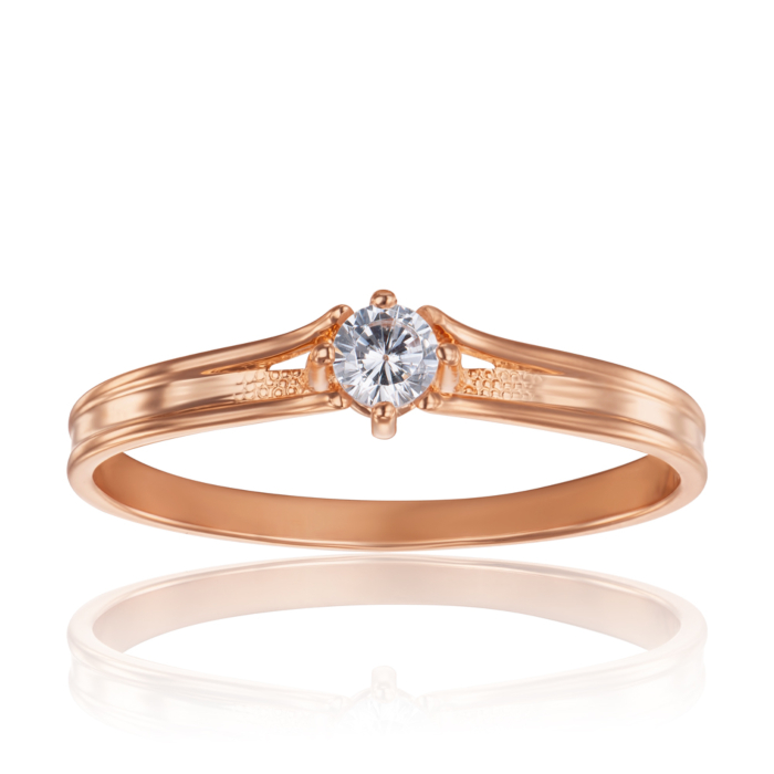 Золотое кольцо с фианитом. Артикул 12038/01/0/28 (12038 с)