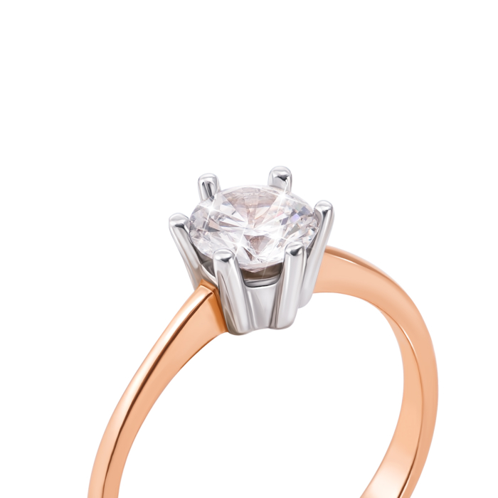 Золота каблучка з фіанітом. Артикул 12040 с