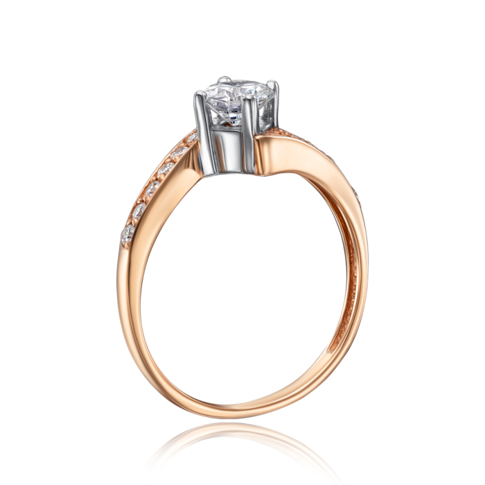 Золотое кольцо с фианитами. Артикул 12047