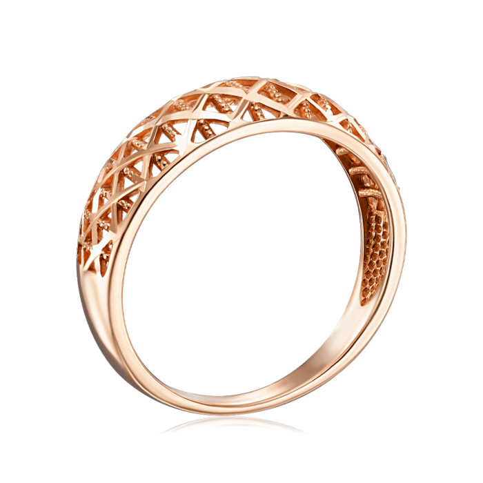 Золота каблучка з алмазною гранню. Артикул 12065/01/2