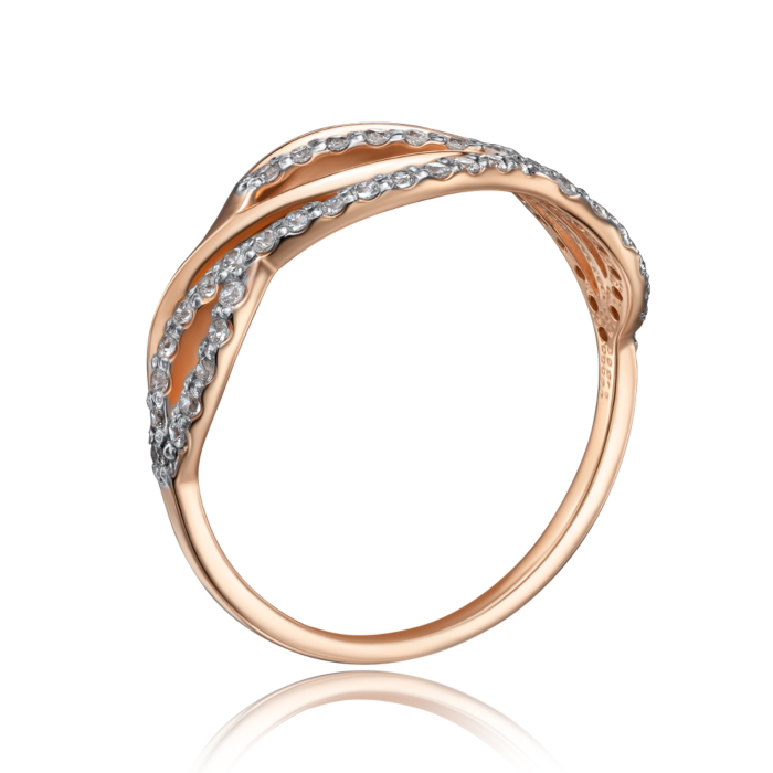 Золотое кольцо с фианитами. Артикул 12079/01/1/1