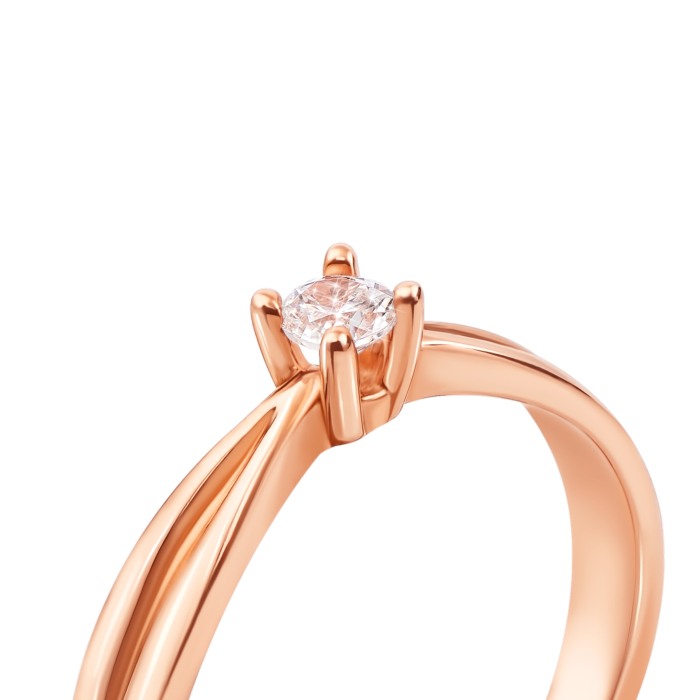 Золотое кольцо с фианитом S Zirconia. Артикул 12083/SW