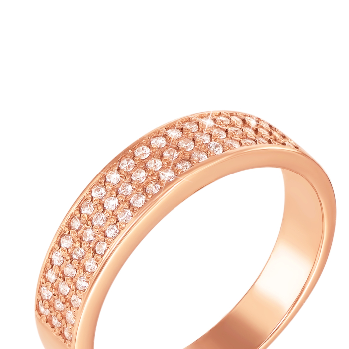 Золотое кольцо с фианитами. Артикул 12106 с