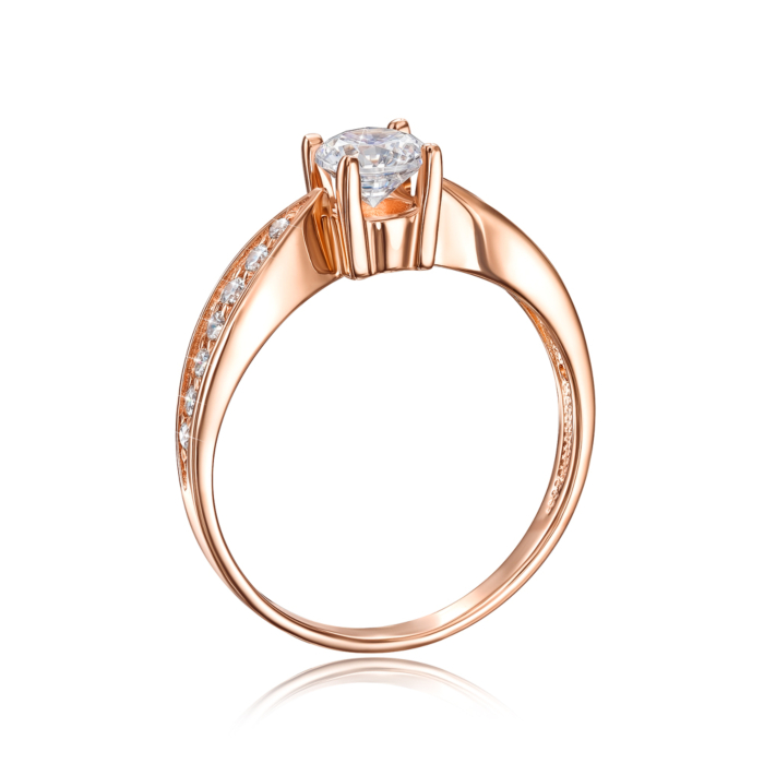 Золотое кольцо с фианитами. Артикул 12109 с