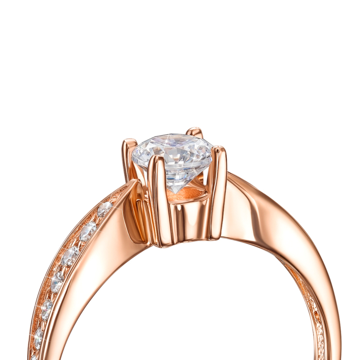 Золотое кольцо с фианитами. Артикул 12109 с