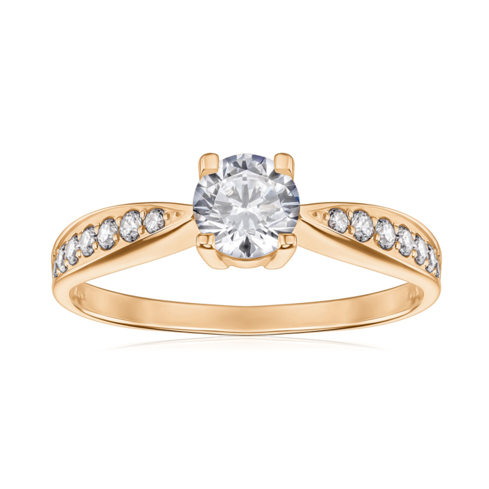 Золотое кольцо с фианитами Tesori 12109/01/0/4348