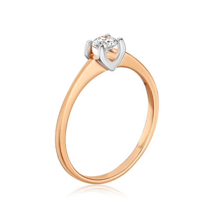 Золотое кольцо с фианитом Tesori 12113/01/1/4027