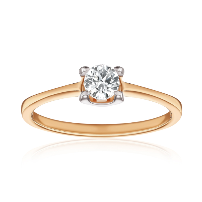 Золота каблучка з фіанітом. Артикул 12113 сп