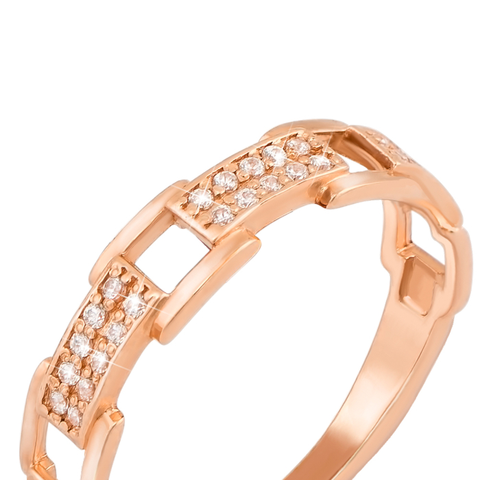 Золота каблучка з фіанітами. Артикул 12119 с