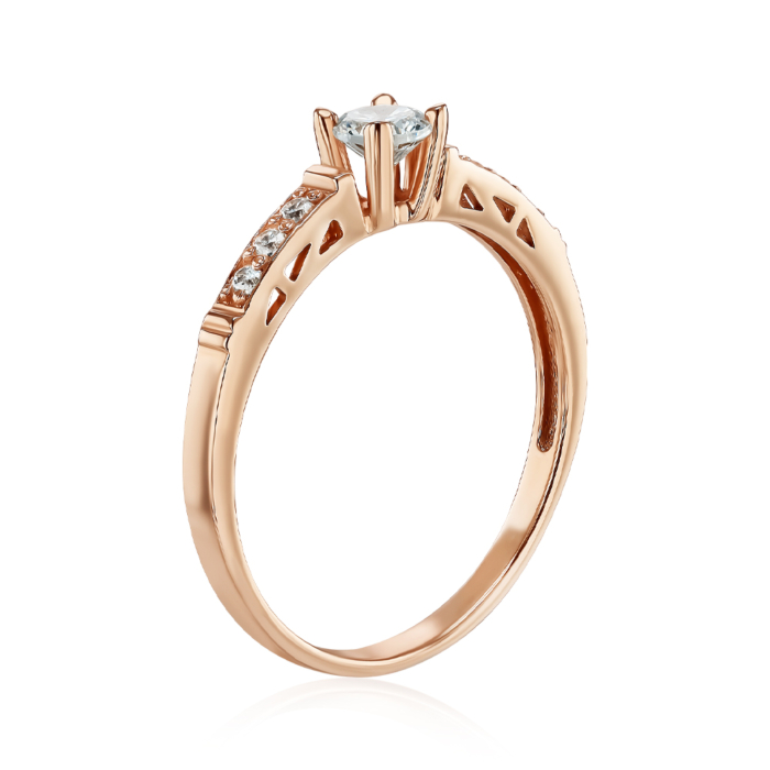 Золотое кольцо с фианитами. Артикул 12122 с