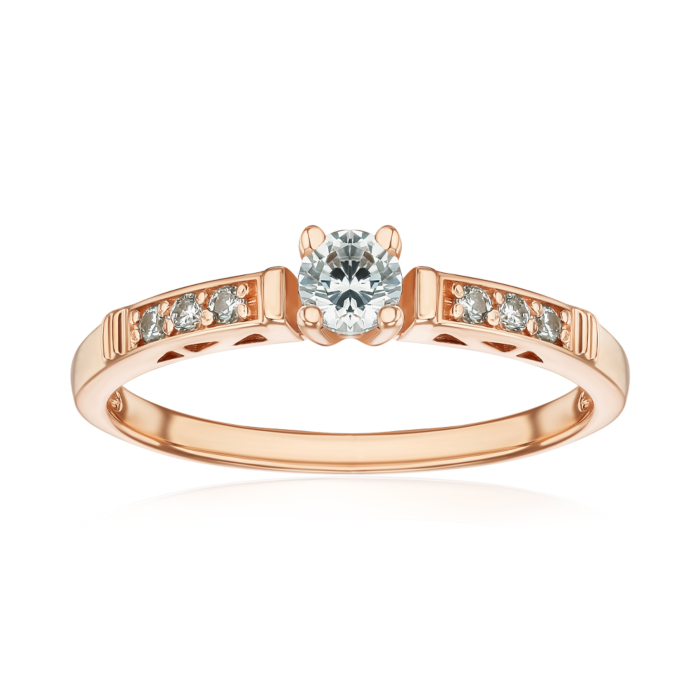 Золота каблучка з фіанітами. Артикул 12122 с