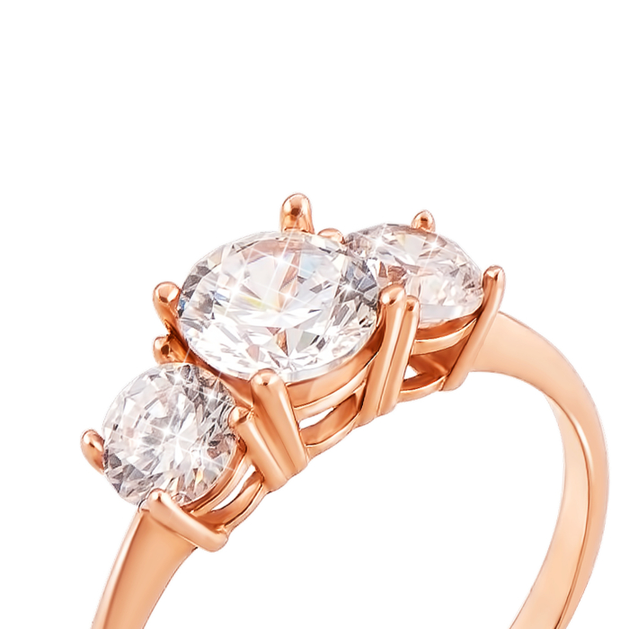 Золота каблучка з фіанітами. Артикул 12125