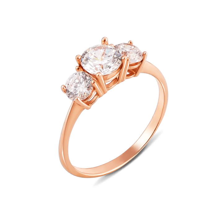 Золота каблучка з фіанітами. Артикул 12125