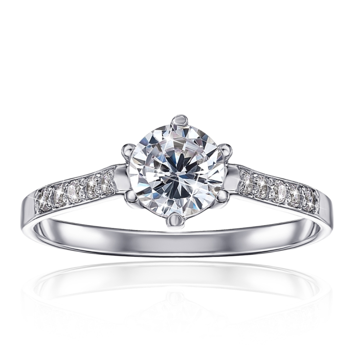 Золотое кольцо с фианитами. Артикул 12149/б