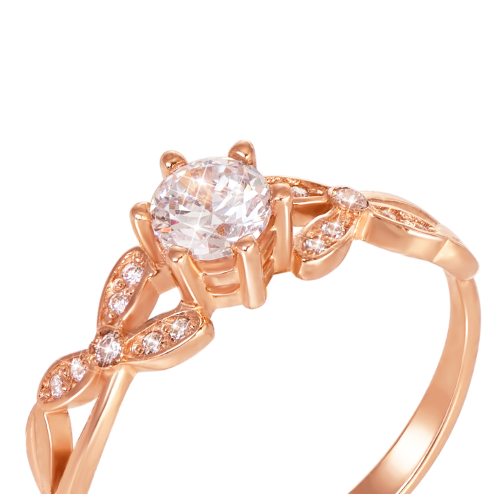 Золотое кольцо с фианитами. Артикул 12143