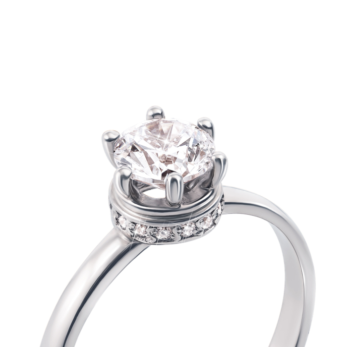 Золотое кольцо с фианитами S Zirconia. Артикул 12144/б SW