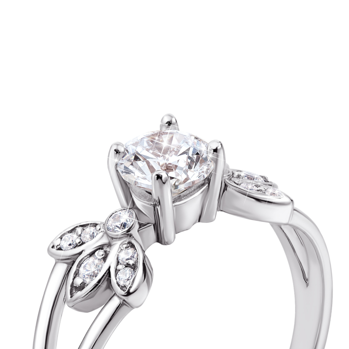 Золотое кольцо с фианитами S Zirconia. Артикул 12145/б SW