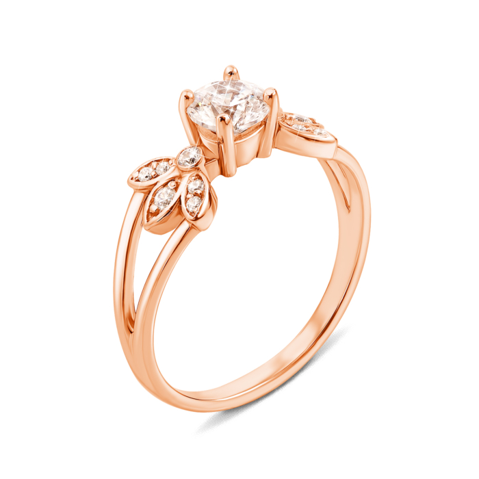 Золота каблучка з фіанітами. Артикул 12145 с