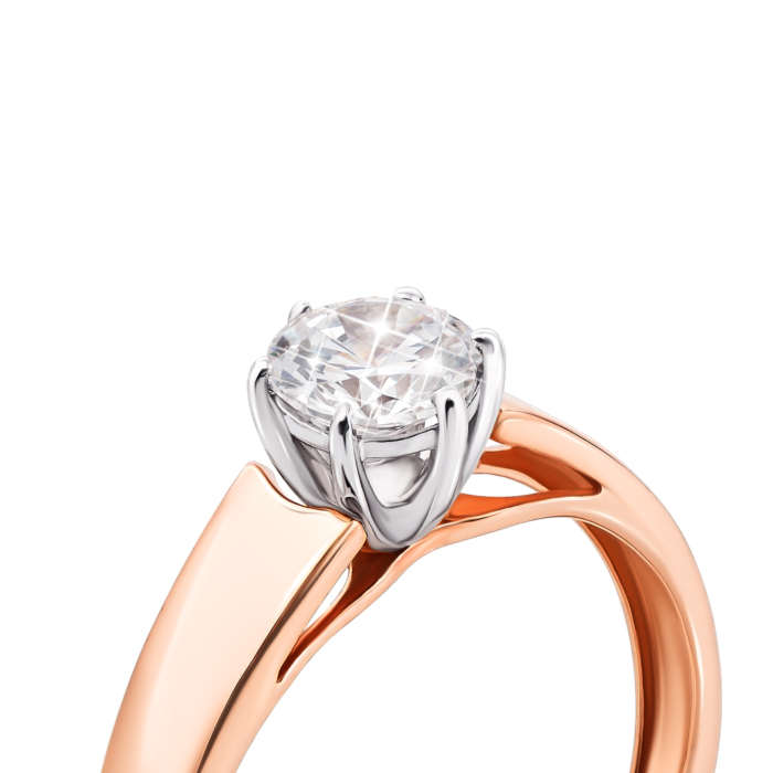 Золотое кольцо с фианитом. Артикул 12156