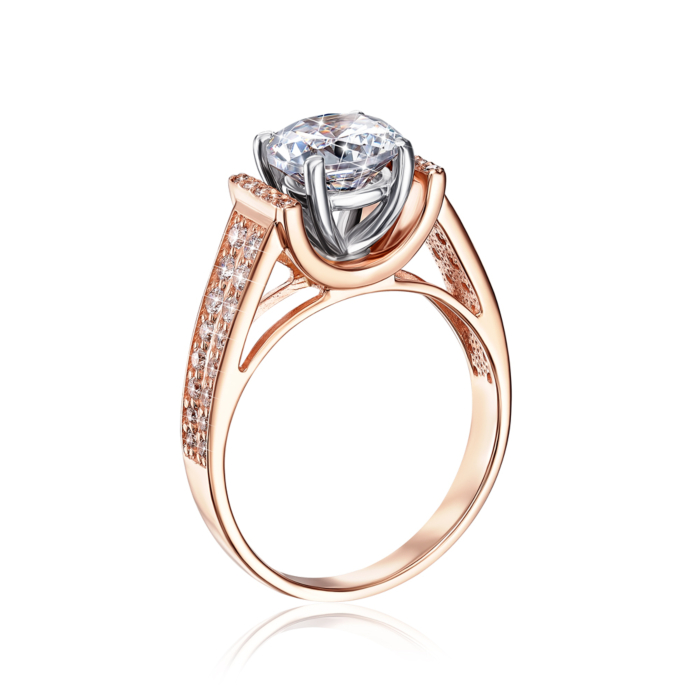 Золота каблучка з фіанітами. Артикул 12158