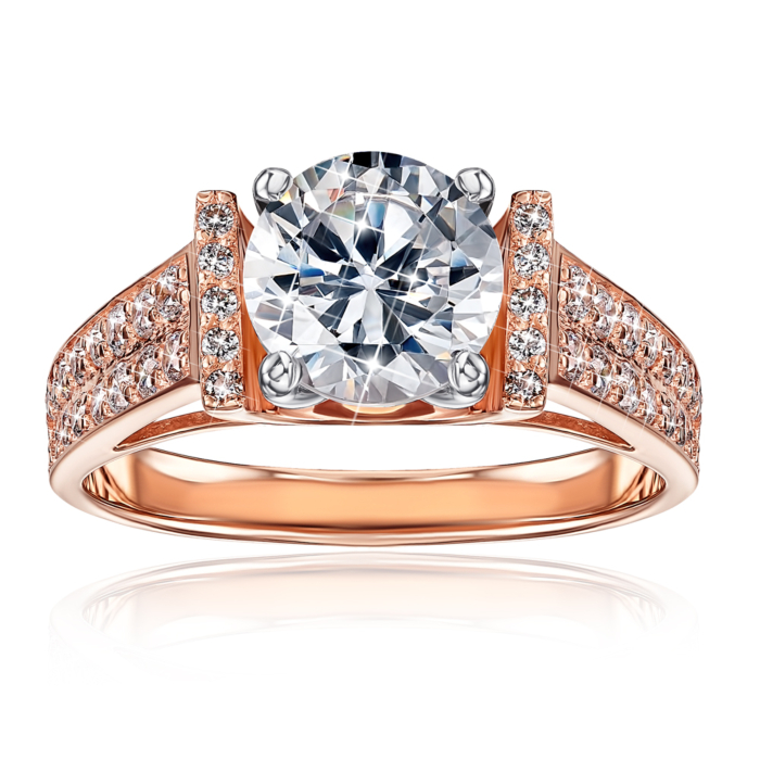 Золота каблучка з фіанітами. Артикул 12158