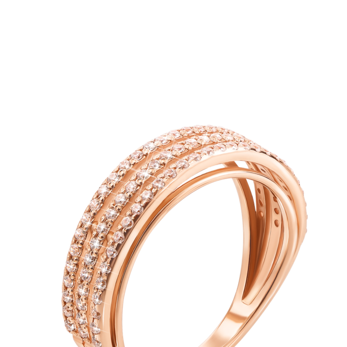 Золота каблучка з фіанітами. Артикул 12162